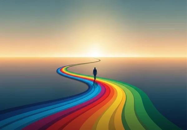 Person walking on a path, symbolizing a journey of self-discovery.