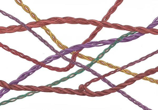 Intertwined colored threads representing complex attractions.
