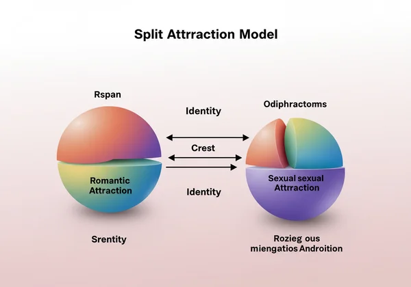 Diagram showing romantic and sexual attraction as distinct.