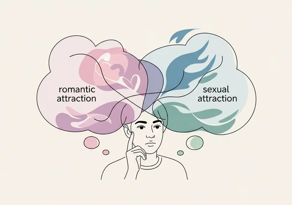 Person contemplating romantic vs sexual feelings