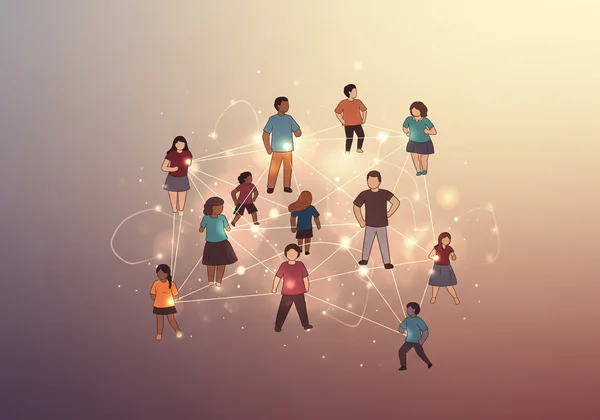 Diverse individuals forming emotional connections