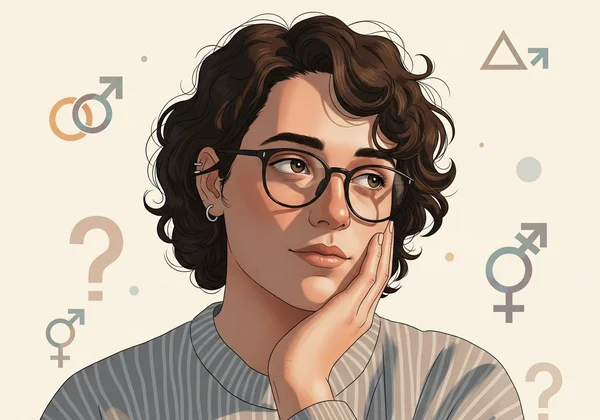 Person contemplating their sexual identity