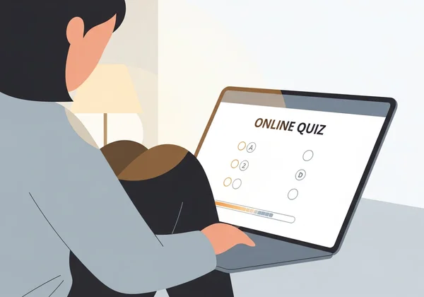 Person taking an online self-reflection quiz