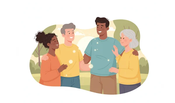 Diverse individuals making genuine connections