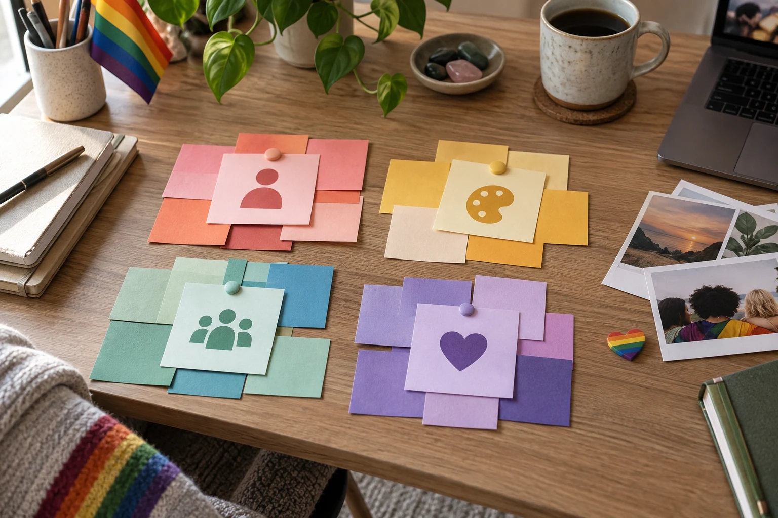 Gay label map on a desk